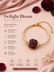 Twilight Bloom Real Rose Resin Bracelet