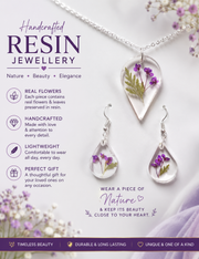 Elegant Pressed Flower Resin Jewellery Set