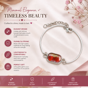Handcrafted Red Flower Bracelet with Resin Charm