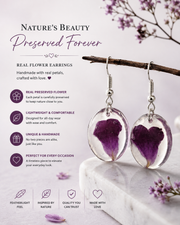 Real Flower Preserved Resin Drop Earrings