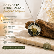 Pressed Flower Crystal Resin Pendant