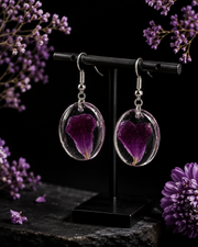 Real Flower Preserved Resin Drop Earrings