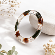 Natural Leaf Embedded Resin Bracelet