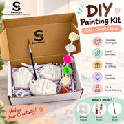 DIY Ice Cream Painting Kit for Kids – 3 Figures, 6 Acrylic Colors & Brush