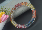 Multicolor Dried Flower Resin Bangle