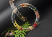 Multicolor Dried Flower Resin Bangle