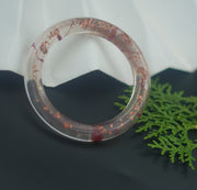 Minimalist Floral Gold Flake Resin Bangle