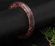 Minimalist Floral Gold Flake Resin Bangle