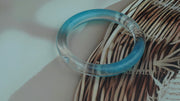 Dreamy Aqua Resin Statement Bangle