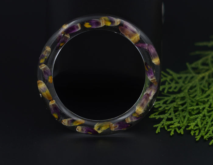 Dried Flower Art Resin Bangle