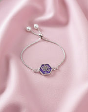 Handcrafted Purple Floral Resin Bracelet with Baby Breath