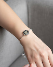 Handcrafted Hexagon Resin Bracelet with Baby’s Breath Flowers