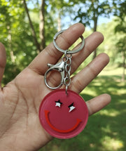 Cute Handmade Smiley Face Resin Keychains