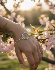 Golden Bloom – Handmade Real Flower Resin Bracelet