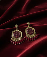 Trending Velvet Rose Preserved Resin Jhumka