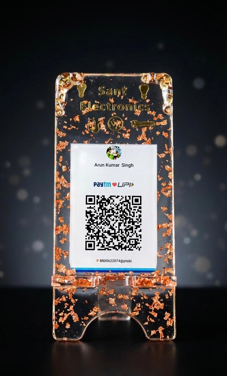 Customized Resin QR Code Stand | Premium Handmade UPI Payment Stand for Shops & Businesses