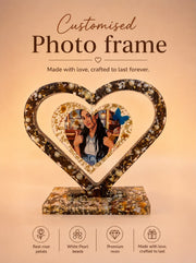 Customized Heart Shape Resin Photo Frame – Handmade Personalized Couple & Memory Frame
