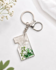 Minimalist Pearl Resin Keychain – Handmade Gift