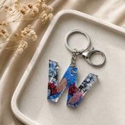 Premium Floral Alphabet Keychain – Stylish Bag & Car Charm