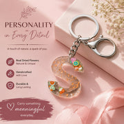 Cute Fruit Resin Alphabet Keyring – Glitter Initial Letter