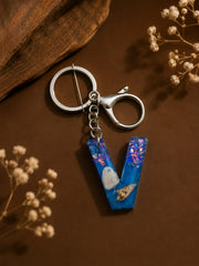 Beach-Inspired Resin Alphabet Keyring – Handmade Initial Gift