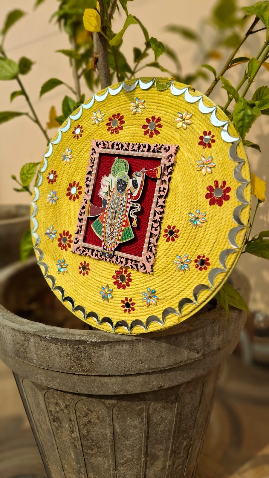 Handcrafted Shrinath Ji Wall Hanging – Traditional Indian Pichwai Style Home & Pooja Decor