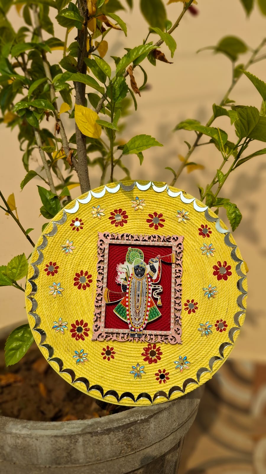 Handcrafted Shrinath Ji Wall Hanging – Traditional Indian Pichwai Style Home & Pooja Decor