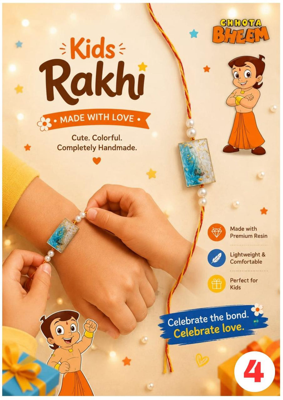 Chhota Bheem Blue Resin Rakhi for Kids