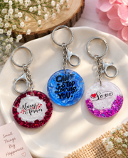 Personalized Handmade Resin Love Keychains – Glitter & Custom Gift Keychains