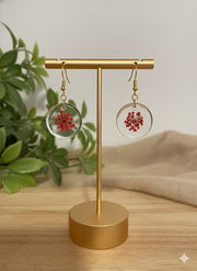 Nature-Inspired Red Flower Earrings