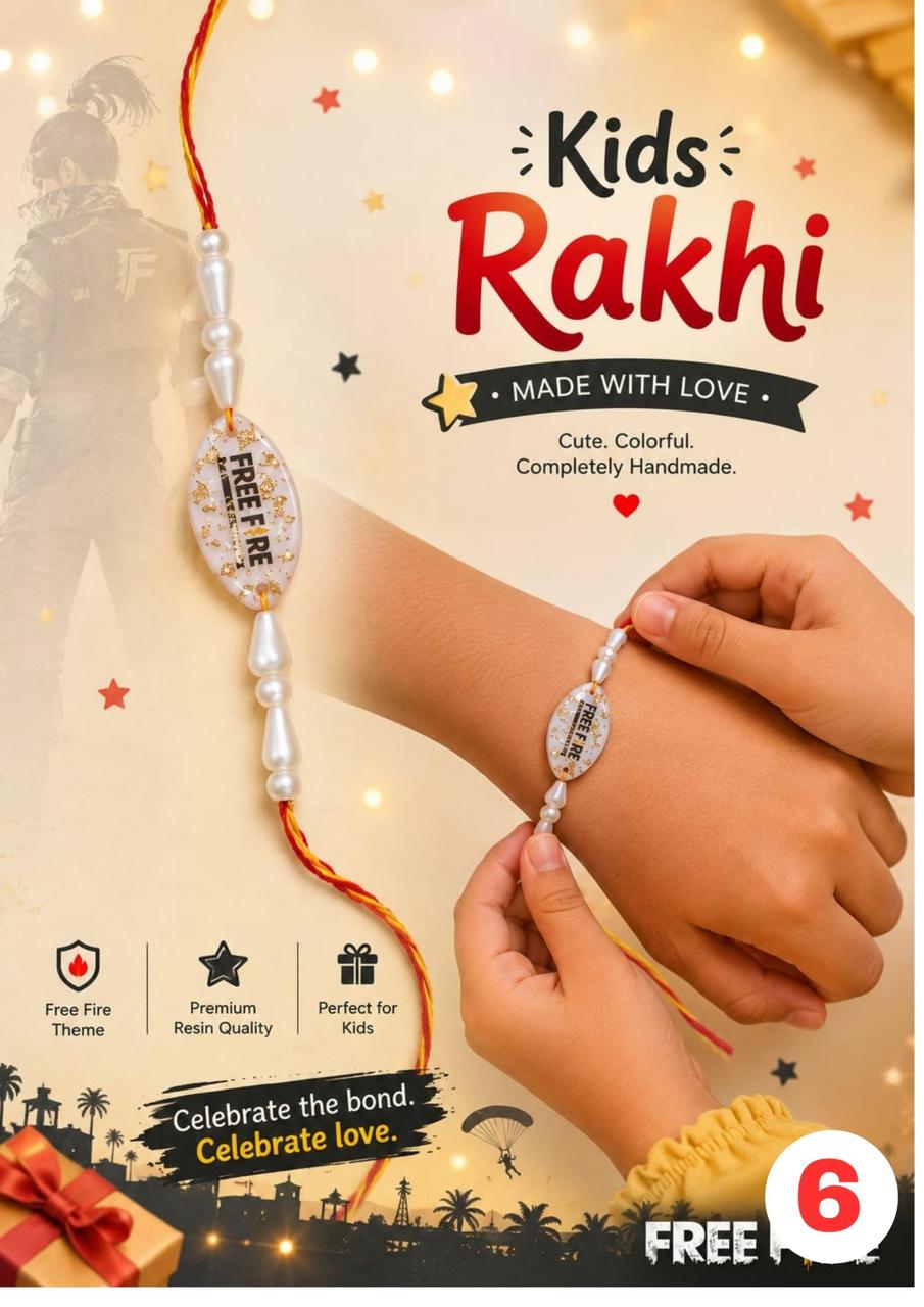 Free Fire Theme Resin Rakhi for Kids