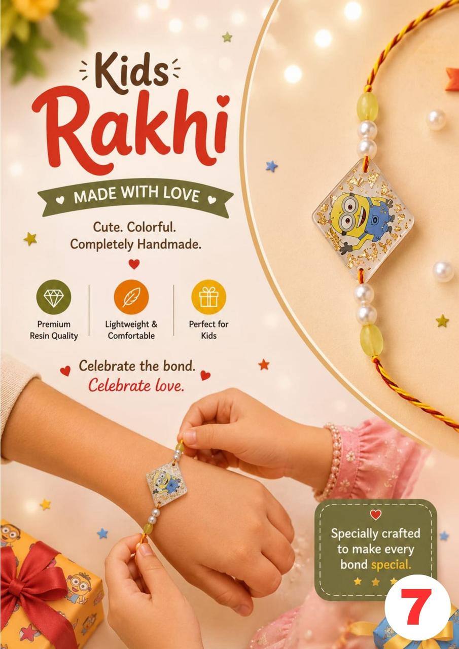 Minion Cartoon Resin Rakhi for Kids